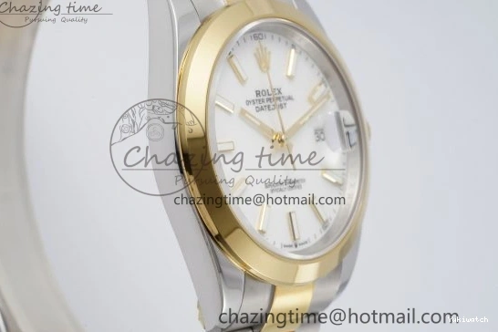 41 KING Steel Bezel on Dial 1:1 Polished Bracelet YG Oyster Best White DateJust Edition 904L SS VR3235 0311
